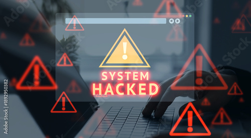 Foto System warning alert signals critical security issue