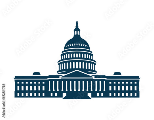 The United States Capitol building in Washington D.C. with a simple and iconic design