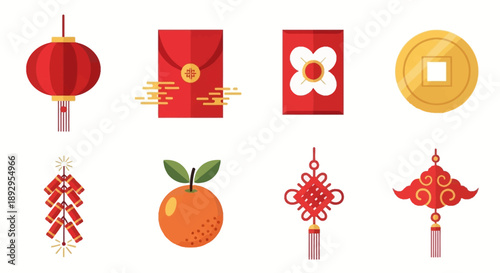 Chinese New Year Decorations and Symbols.