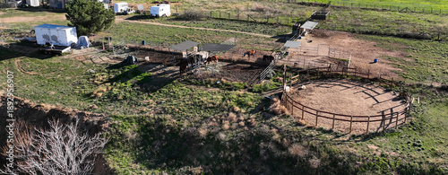 A rural area with a rural horse property where horses are boarded