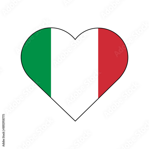 Free Download Italy Flag in Heart Shape - Italian National Symbol Icon - GFXLoad