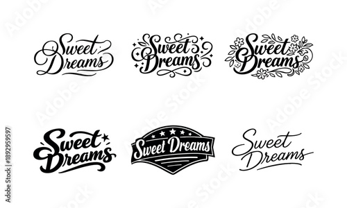 Elegant Script Variations. classic decorative script set. Set lettering. harmonious lettering variations of the same emblematic concept, each with different