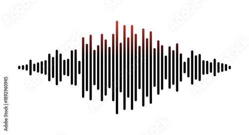 black and red equalizer or sound wave bands without background