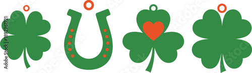 St patrick's day shamrocks and horseshoe lucky symbols