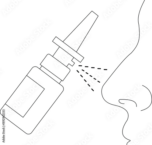 Nasal spray bottle with drops illustration Vector, illustration