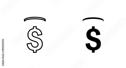 Dollar sign with a halo, representing divine wealth, blessings, or a saintly financial status.
