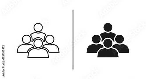 Group of people icon, symbolizing community, team, society, and collaboration.