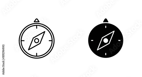 Compass icon for navigation and direction, symbolizing travel, exploration, guidance, and finding your way.