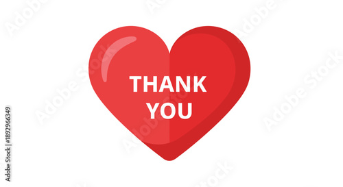 Red Heart with Thank You Message.