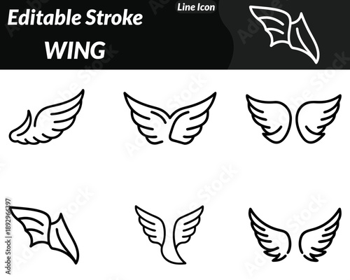 A simple modern wing icon with smooth rounded shapes minimal details. The wing is slightly curved upward made of layered. Feathers with soft edges give a friendly approachable look flat design style.