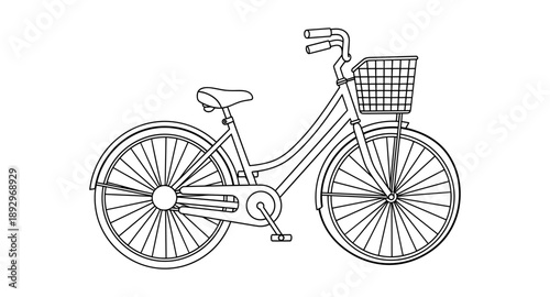Classic bicycle with a front basket, perfect for urban commuting and leisure rides