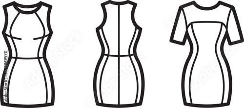 Professional sheath dress collection featuring sleeveless and short sleeve workwear styles