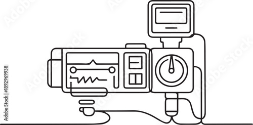 Medical equipment illustration on a white background viewed from the front