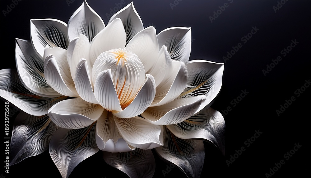 Fototapeta premium A Beautiful Arrangement Of White Flowers On A Contrasting Black Background