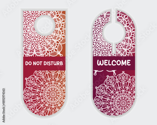 Welcome And Do Not Disturb Door Sign For Hotel Rooms Design