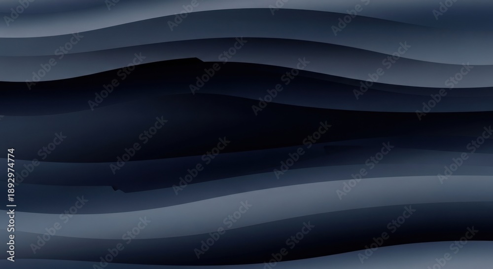 Fototapeta premium Dark blue wavy lines pattern background illustration