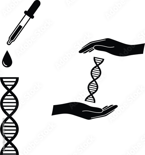 Bio-technology research  concept with DNA double helix.
