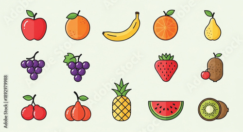 set of fresh fruit 