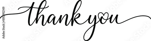 Black handwritten thank you text cursive