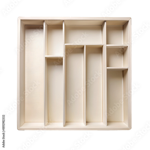 Empty Wooden Kitchen Utensil Tray PRODUCT on White BACKGROUND