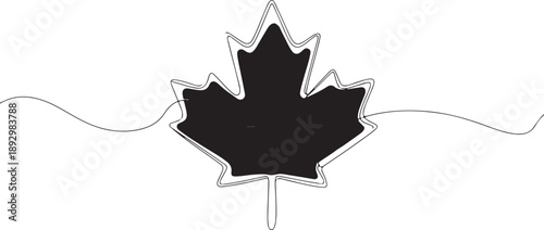 Minimalist Hand Drawn Autumn Leaf Icon