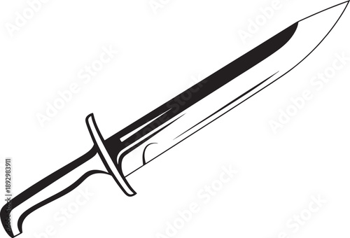 Black and white sketched whisk with a curved handle and thin bristles kitchen tool cooking utensil