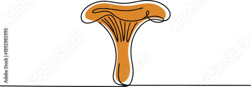 Minimalist Orange Forest Fungus Icon