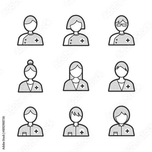 Healthcare Professionals Avatar Icons