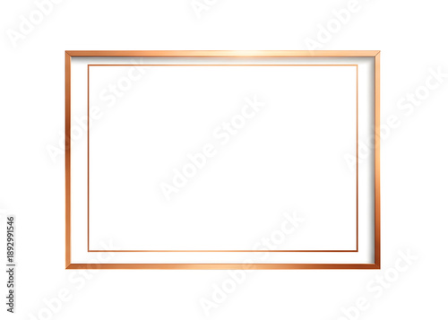 A rectangular frame with a gradient gold and white finish ideal for designs on transparent background