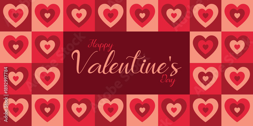 Happy Valentines Day design concept with heart shapes