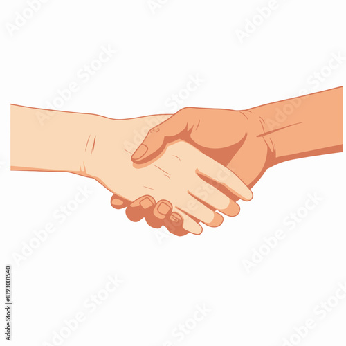 Illustration of Diverse Handshake Symbolizing Unity, Cooperation, Friendship, and Cross-Cultural Connection in a Global Community Context