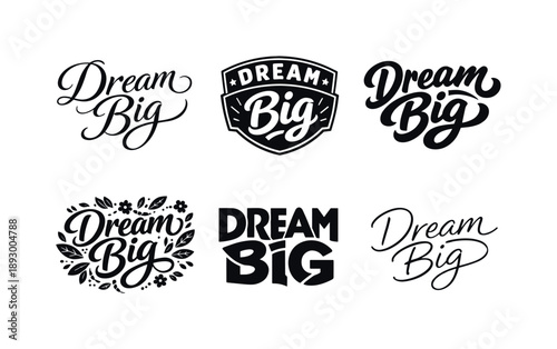 Harmonious Lettering Variations. Inspirational cursive quote lettering. Set lettering. harmonious lettering variations of the same emblematic concept, each