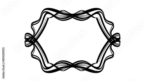 Elegant black ribbon border design element