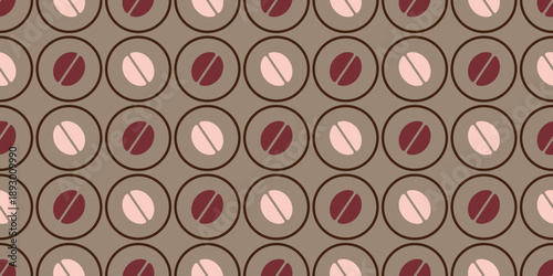 seamless pattern of coffee beans for coffee shop background. decoration cafe, place to eat and culinary events. for a coffee themed greeting card. for coffee-themed fabric motifs