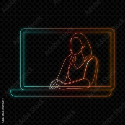 Woman Using Laptop Computer