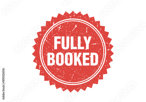 Red fully booked stamp or seal on with distressed texture