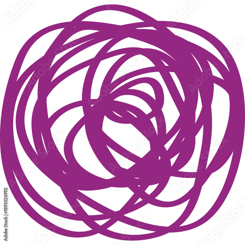 Hand drawn scribble circle. Chaos symbol. Vector illustration isolated.