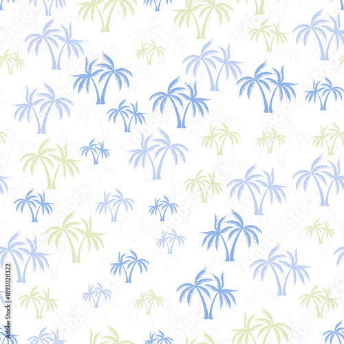 Palm jungle seamless pattern. Textile print with trees. Paradise vector backg...