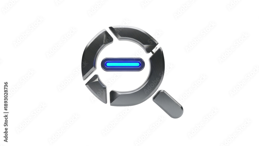 Fototapeta premium Futuristic Search Icon with Glowing Accent