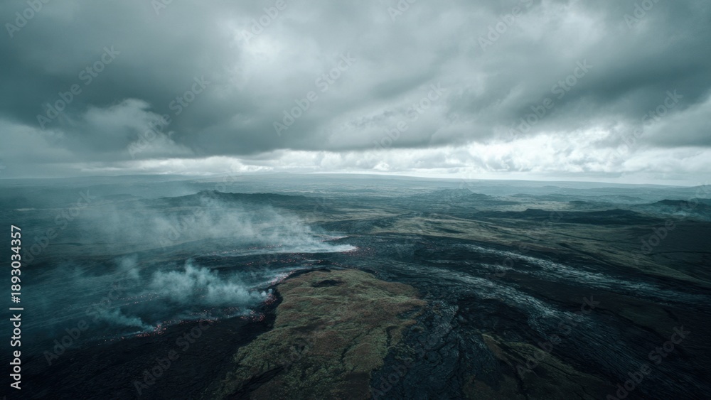Obraz premium Volcanic Eruption Landscape