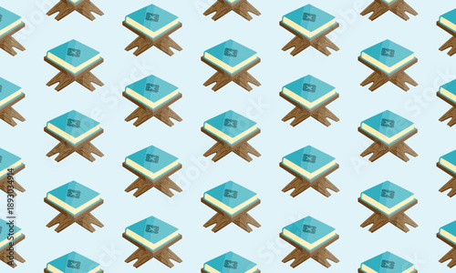 Ramadan Kareem Seamless Pattern with Holy Quran