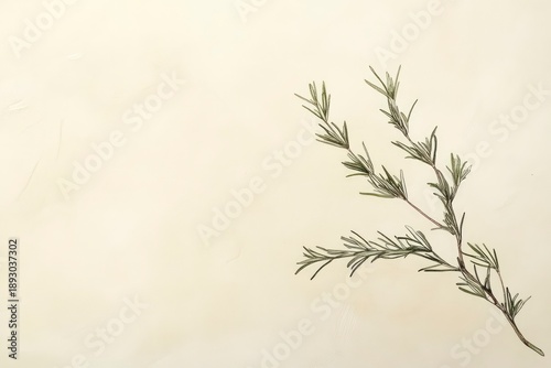 Rosemary herb illustration soft green tones.