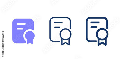 Diploma solid vector icon. Certificate line icon.  