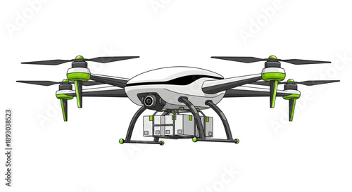 Modern delivery drone carrying packages for fast logistics