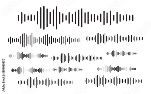 udio recording microphone icon set