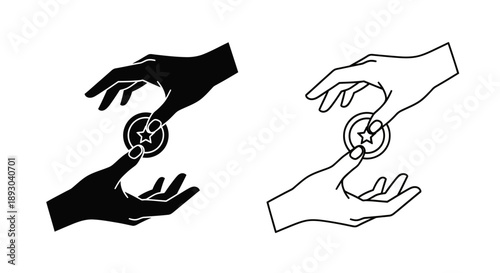 Teamwork collaboration circle hands concept Vector