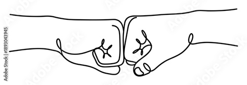 Fist bump line art