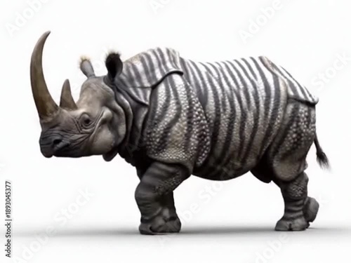 Wooly rhino walking a little