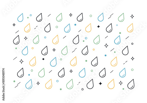 Modern Rain Drops. Modern rain drop pattern. Minimal droplets arranged diagonally, creating light motion and visual flow across the surface. Calm, contemporary