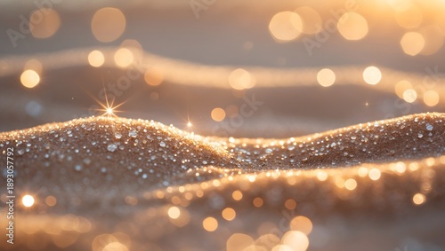 Soft Golden Sparkle Abstract Background with Shallow Depth of Field
